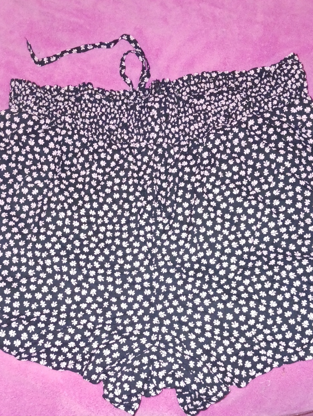 SO Brand- Sz Lg- Lightweight Women’s Shorts - Black with White Floral Print